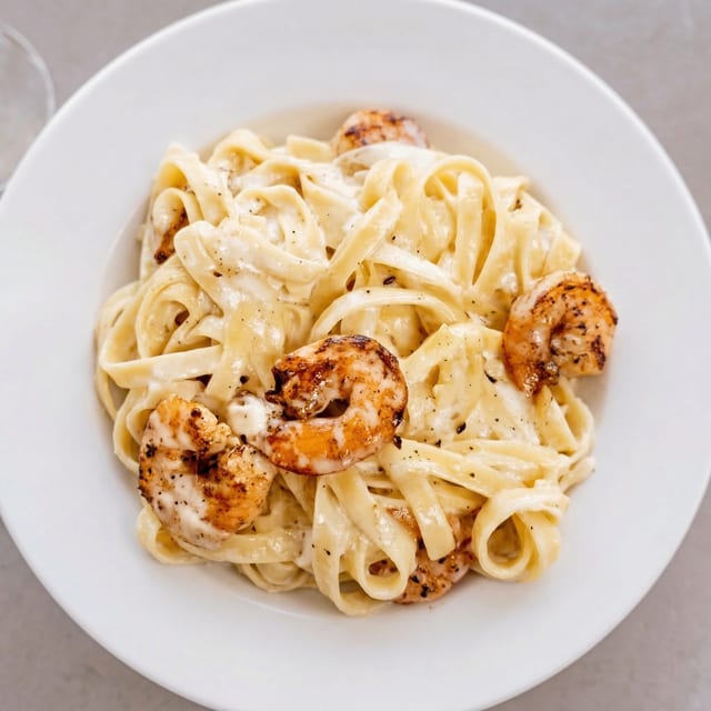 Shrimp Alfredo Pasta.