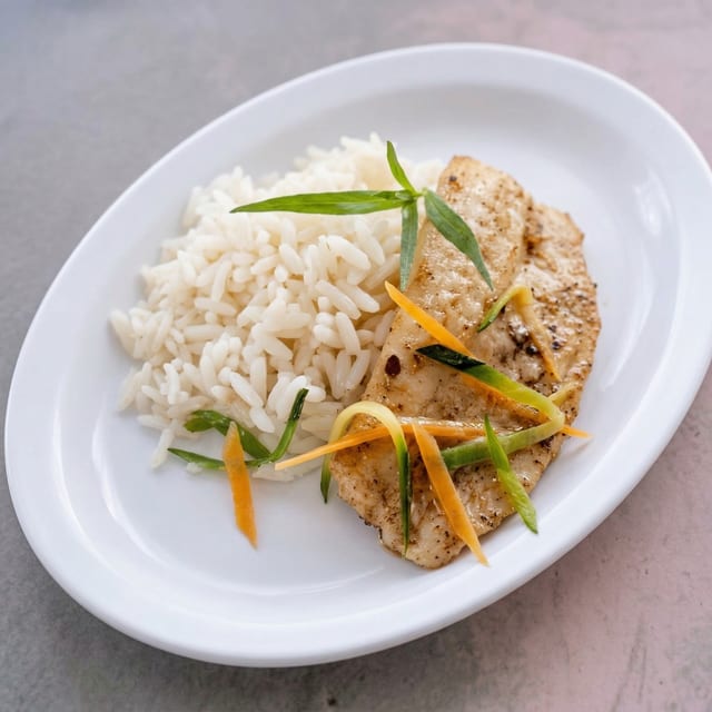 Filet of Fish Frances Over Rice.